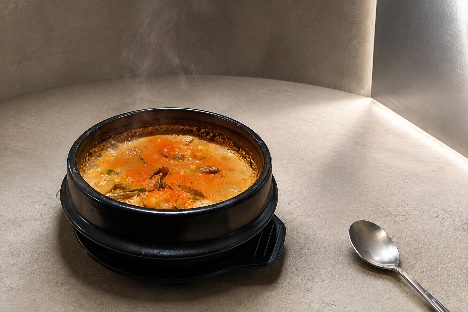 우리콩 바지락 순두부 플레이스 완성 사진