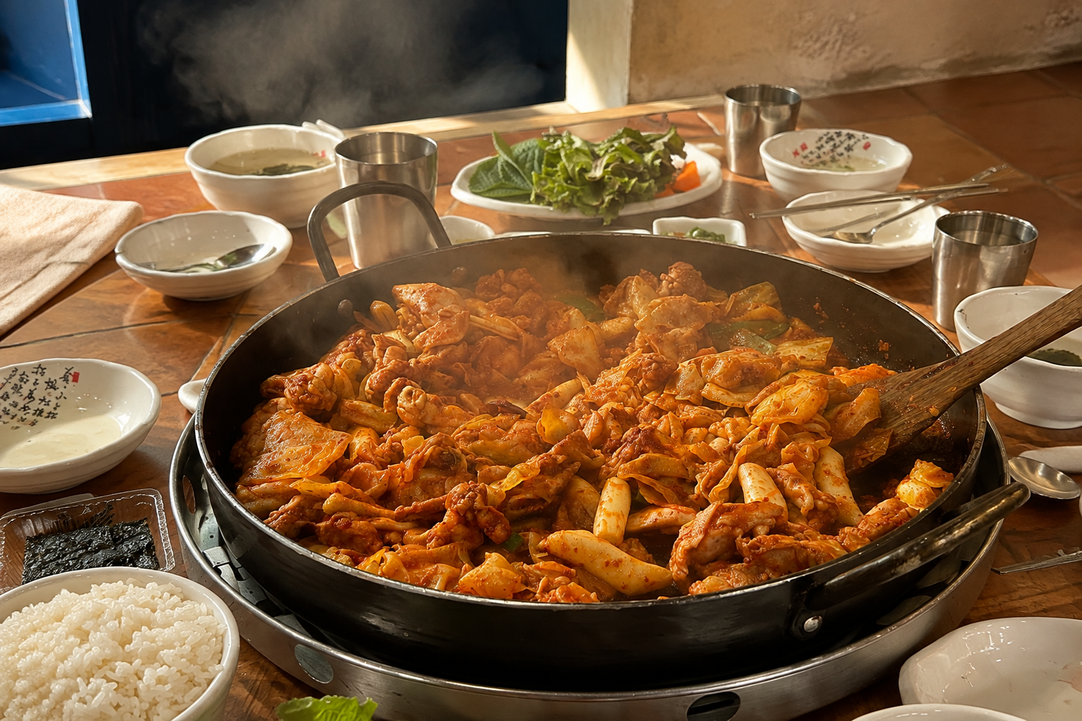 철판 닭갈비 플레이스 완성 사진